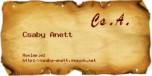 Csaby Anett névjegykártya